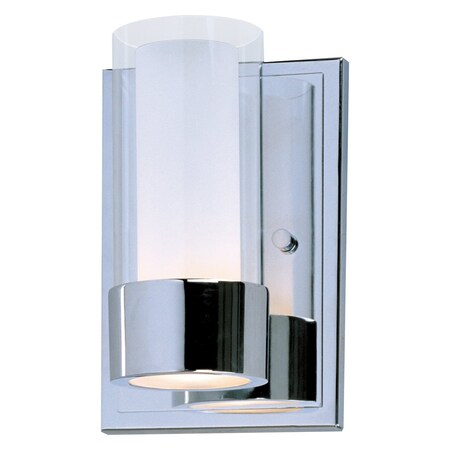 Maxim One Light Polished Chrome Clear/Frosted Glass Wall Light 23071CLFTPC